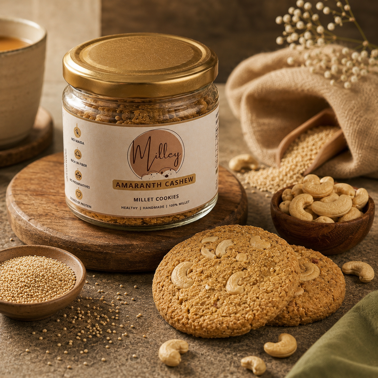 Amaranth Cashew Cookies